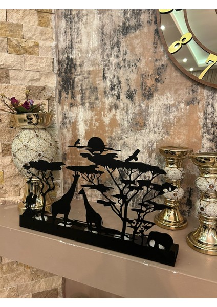 Safari Temalı Dekoratif Metal Şamdan Mumluk indirimleri