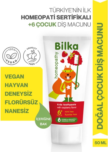 Homeopati Çocuk Diş Macunu 6+ Ahududu