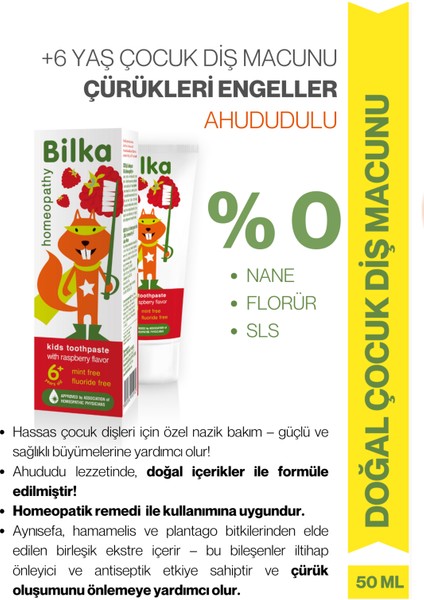 Homeopati Çocuk Diş Macunu 6+ Ahududu modelleri