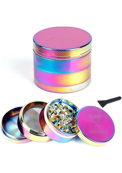 63 mm 4 Katmanlı Mıknatıslı Çinko Alaşım Herbal Grinder Baharat Bitki Ot Tütün Öğütücü Renkli fiyatları
