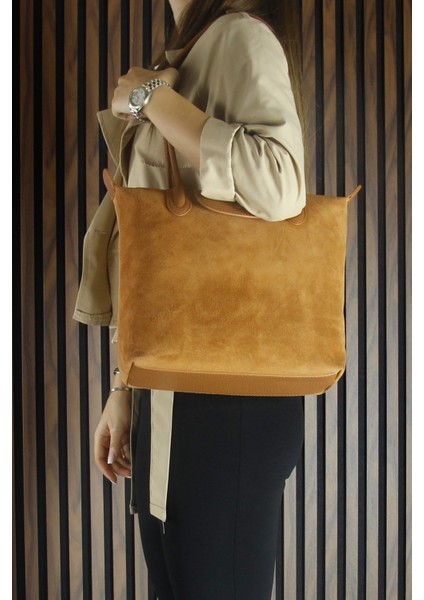 Taba Hakiki Dana Süet Fermuarlı Manyetik Kapaklı Büyük Boy Günlük Omuz Çantası fiyatları