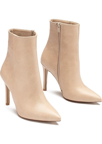 Kadın Yüksek Topuklu Sivri Burun Fermuarlı Bot 1225