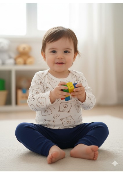 Kız Erkek Çocuk Bebek Uzun Kollu Çıtçıtlı Body-Badi %100 Pamuk 3.5-4-5-6 Yaş