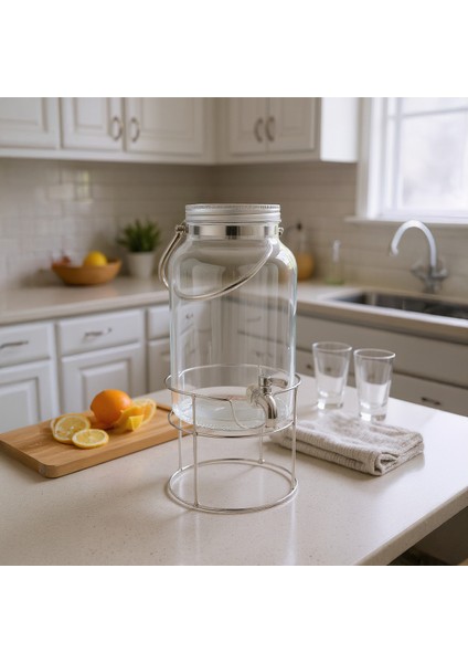 Crystal - Metal Standlı Cam Sebil 6l