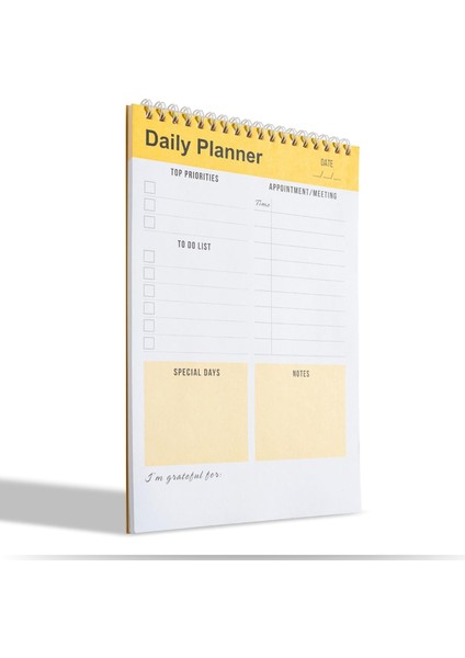 Planlayıcı Defter, Yapılacaklar Not Defteri, Spiral Defter, Kontrol, Iş Için Defterler, Kişisel Düzenleyici Not Defteri, Günlük Görev Defteri ( ) (Sarı)