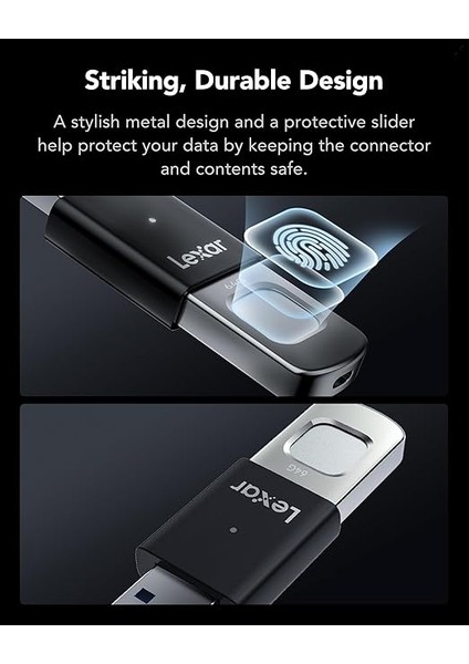 Jumpdrive Fingerprint F35 Pro 64 GB USB 3.0 Flash Sürücü, 300 Mb/s'ye Kadar OKUMA/150 Mb/s Yazma, USB Bellek, 10 Parmak Izi Kimliğine Izin Verilir, Bellek Çubuğu, Pc/laptop (LJDF35P064G-RNBNG) fiyatları