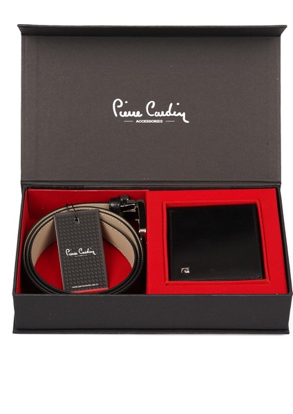 Erkek Kemer Cüzdan Seti ST02 Siyah