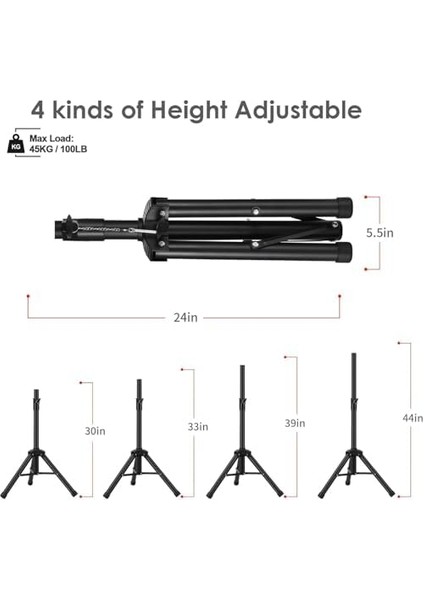 Profesyonel Taşınabilir Hoparlör Stant Ayarlanabilir Uzatma 76CM Ila 111CM Pa Dj Kısa Standı Mini Hoparlör Standı Uyumlu Ekleme Emniyet Pimi Hoparlör Ayak J-01 fiyatları