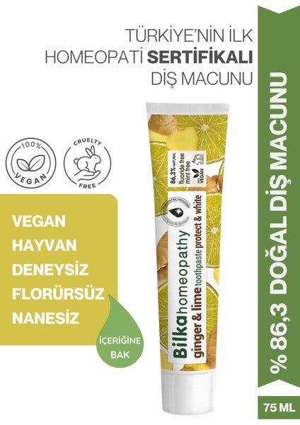 Homeopati Diş Macunu Zencefil & Limonlu