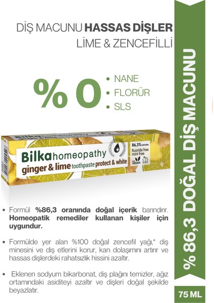 Homeopati Diş Macunu Zencefil & Limonlu modelleri