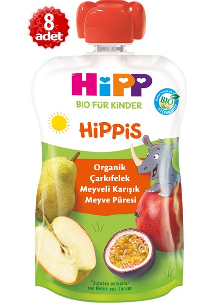 x 8 Adet Çarkıfelek Meyveli Karışık Meyve Püresi