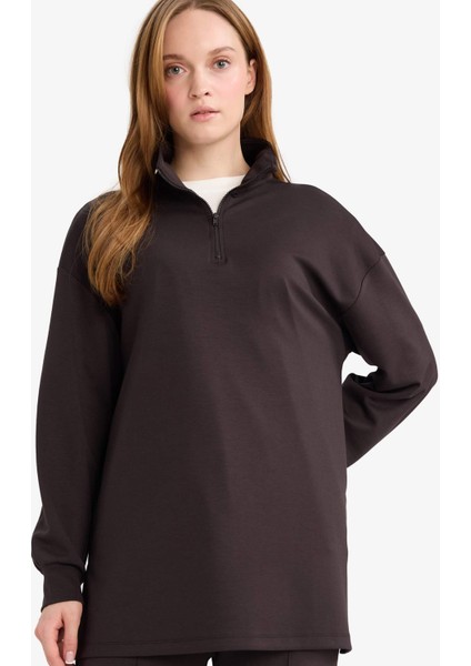 Regular Fit Fermuarlı Yaka Uzun Kollu Tunik F5771AX25AU