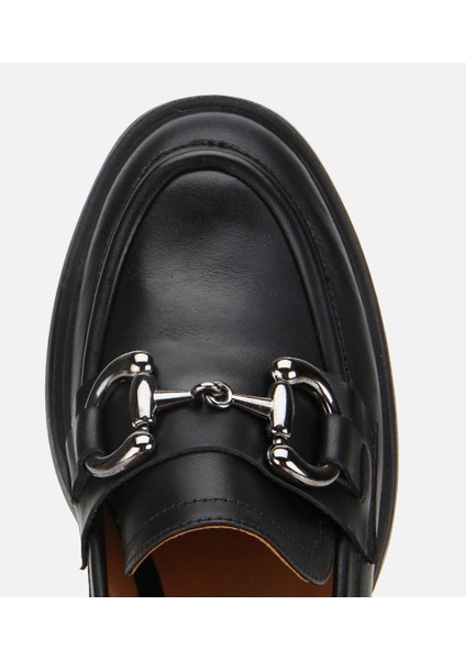 01AYH312800A100 KADIN Deri Siyah Tokalı Yüksek Topuklu Klasik Loafer indirimleri