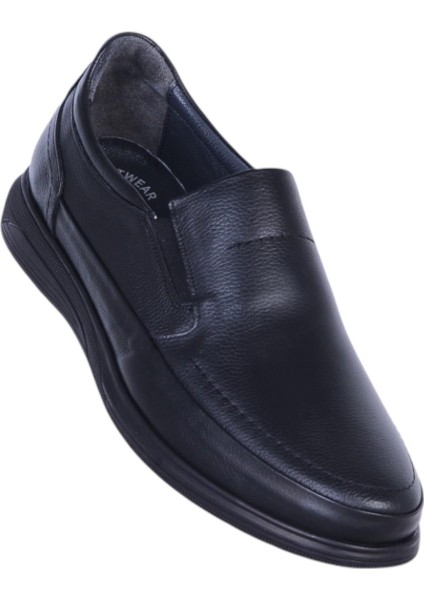 Alme 3003 Siyah Kauçuk Erkek Deri Casual Ayakkabı