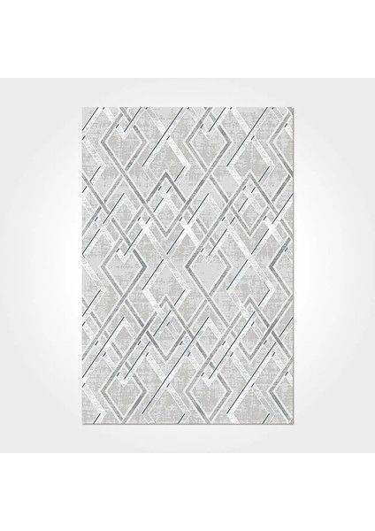Chelva Geometrik Gri Viskon ve Akrilik Pamuk Tabanlı Makine Halısı fiyatları