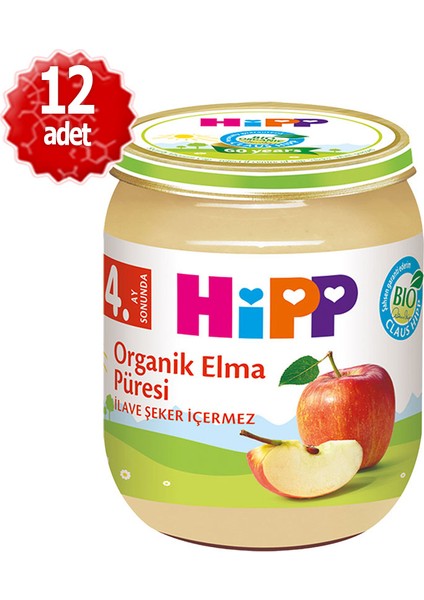 Organik x 12 Adet Elma Püresi 125 gr