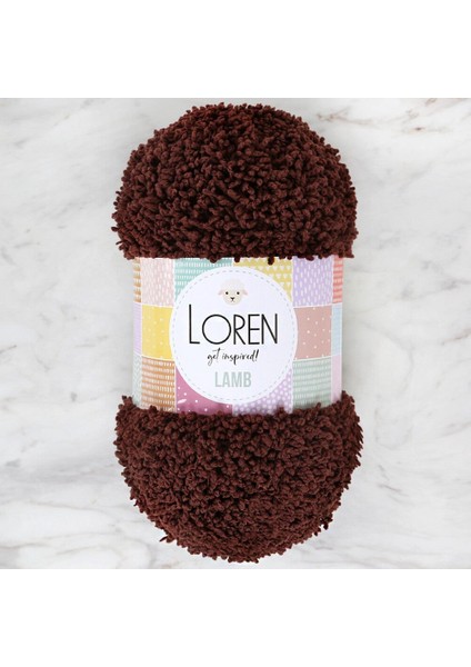 Loren Lamb Kahverengi El Örgü Ipi - R043