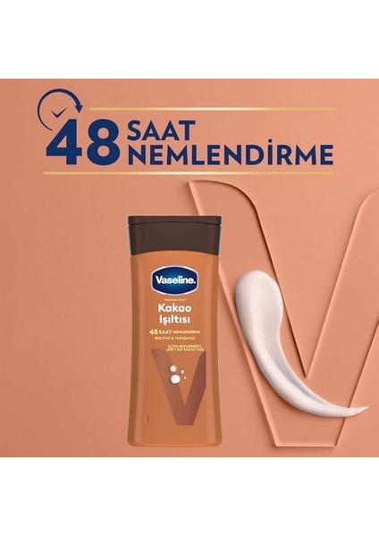 Vaseline Vücut Losyonu Kakao Işıltısı Parlaklığını Kaybetmiş ve Kuru Ciltler Için 200 ml