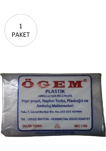 Litaetrend Bakkaliye Naylon Torba Üçlük 26X45 cm 1 kg 1 Paket (Takriben 135 Adet)
