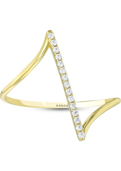 Altın Tasarım Yüzük - 14K fırsatları