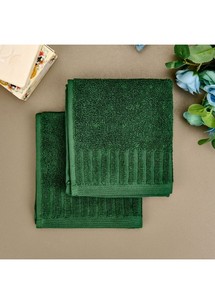 Soft Patte 2'li Havlu Seti - Yeşil - 30X30 cm