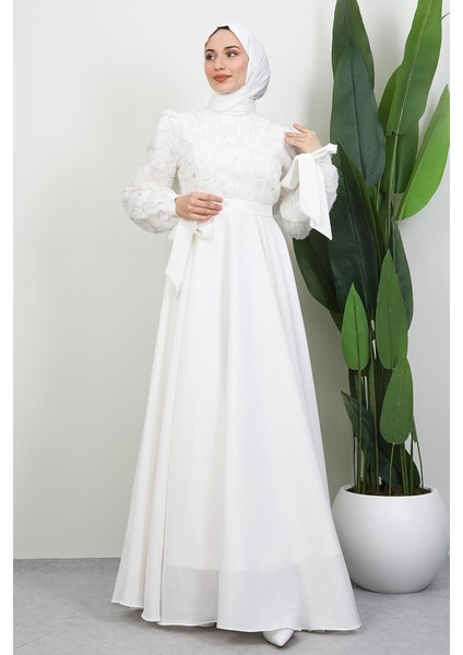 Aybike Prenses Abiye Beyaz