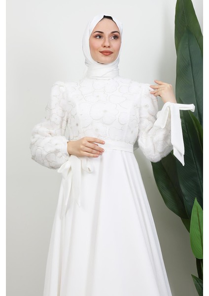 Aybike Prenses Abiye Beyaz indirimleri