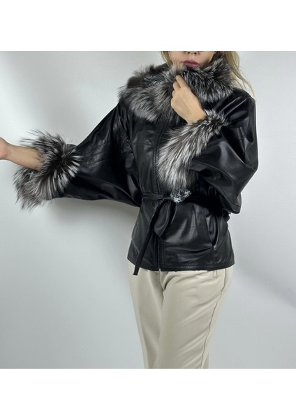 Çift Taraflı Giyilebilir Kadın Deri Mont Yarasa Model fiyatları