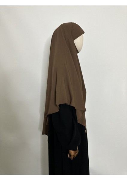 Sufle Hazır Esarp,tek Kat, Medine Ipegi (Hac ve Umre Icin Uygundur ) Hijap Khimar Kahverenk modelleri
