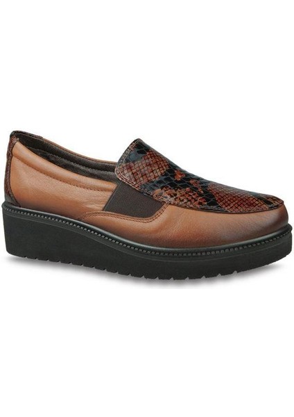 0730 Kadın Hakiki Deri Feta Topuk Anatomik Ayakkabı