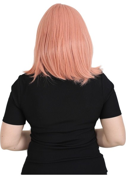 Küt Kahküllü Fiber Sentetik Peruk / Gül Kurusu fırsatları