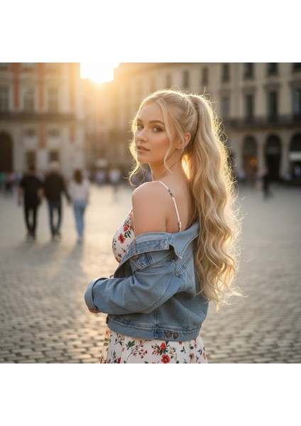 Bağlamalı Dalgalı At Kuyruğu / Kumral Beyaz Platin Röfleli