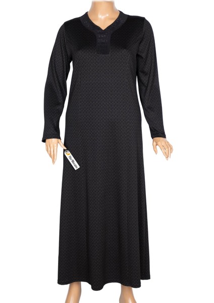 Hesna Kadın Buket Büyük Beden Devore Kuplu Kışlık Siyah Elbise fiyatları