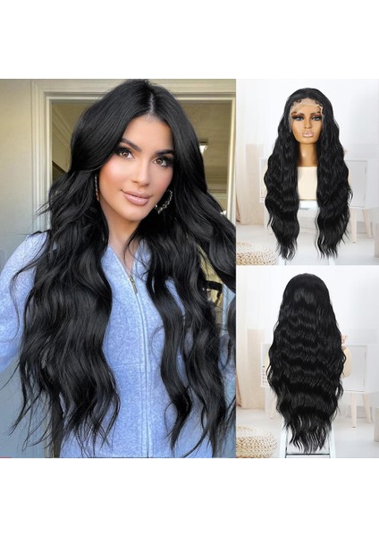 Siyah Bebek Saçlı Fiber Sentetik Tül Peruk