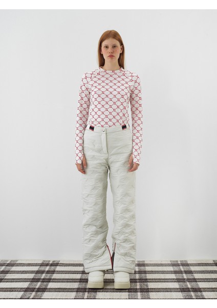 Kadın Ekru Kapitone Dokulu Oversize Pantolon fiyatları