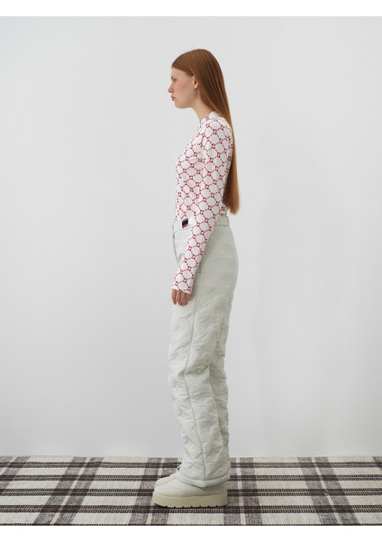 Kadın Ekru Kapitone Dokulu Oversize Pantolon fırsatları