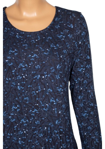 Barem Kadın Funda Belden Basene Büzgülü Penye Lacivert Elbise D57 modelleri