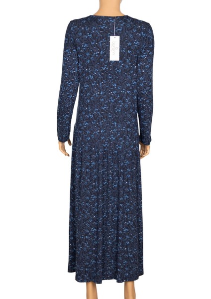 Barem Kadın Funda Belden Basene Büzgülü Penye Lacivert Elbise D57 fırsatları