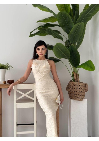 Lers Çiçek Detaylı Elbise