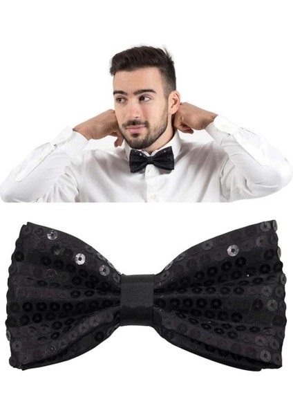 Siyah Payetli Pullu Papyon fiyatları