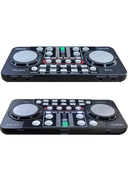 VS10X Üst Seviye Stüdyo Kayıt Canlı Yayın Bluetooth ve Şarjlı Ses Kartı Efektli Radyo Mikseri (Telefon ve Pc Podcast) modelleri