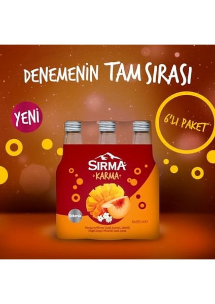 Sırma Karma Mango ve Mürver Çiçeği Aromalı Şeftalili Doğal Maden Suyu 6X250 ml modelleri