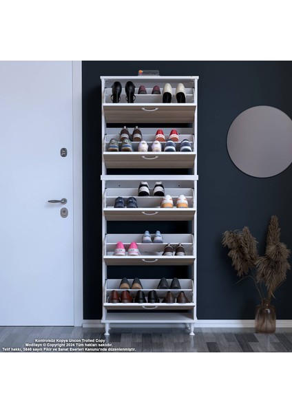 VARBİ UMAY' 2 Li Antre Hol 72x205x 26 cm’ lik 5 Düşer Kapak 10 Göz Raflı Ayakkabılık modelleri