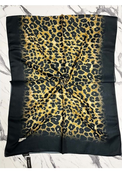 Ipekseli Leopar Desenli Organik Pamuk Şal - 4