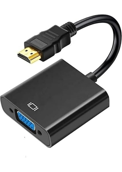 HDMI To VGA Çevirici Tablet Projeksiyon Laptop Ile Uyumlu Hdmi'dan Vga'ya Dönüştürücü Monitör Kablosu