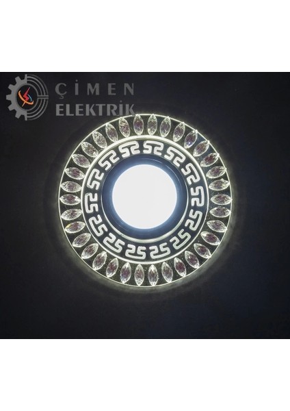 Noas YL65 1757 Flora LED Çerçeveli 4000K + Mavi Yuvarlak Kristal Cam Spot Kasa - Priz ve Anahtar Için Uyumlu Çerçeve fiyatları