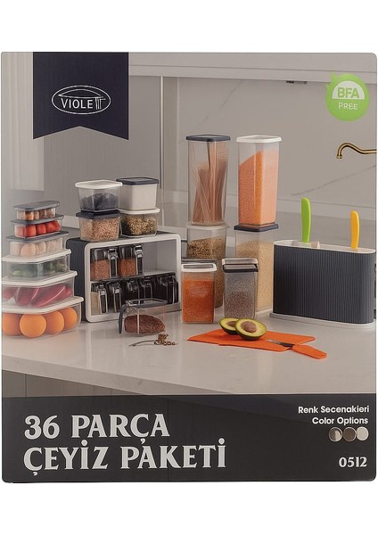 36 Parça Pratik Mutfak Çeyiz Paketi