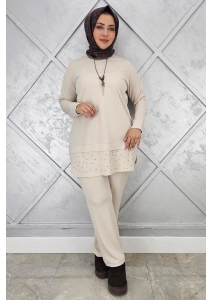 Kadın Kolye ve Taş Detaylı Tesettür Takım modelleri