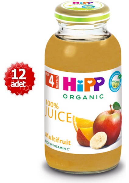 Organik x 12 Adet Karışık Meyve Suyu 200 ml