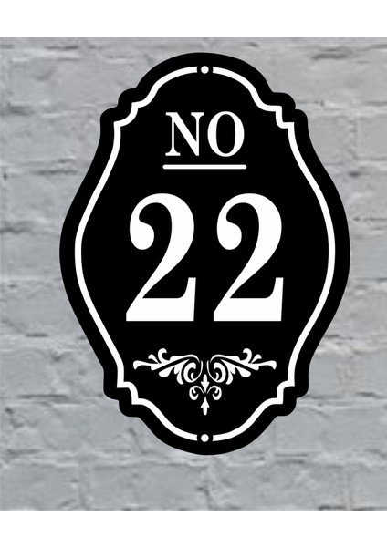 Site- Apartman- Kapı - Villa - Duvar Numarası 25X18CM Dış Mekan Numara 22 No 22